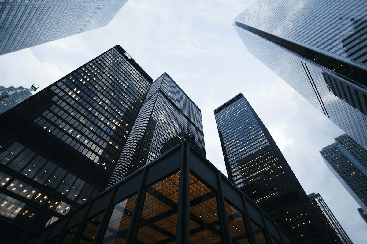 Angular glass and steel architecture